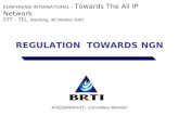 KOESMARIHATI, Committee Member REGULATION TOWARDS NGN KONFERENSI INTERNATIONAL – Towards The All IP Network STT – TEL, Bandung, 30 Oktober 2007.