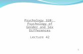 1 Psychology 320: Psychology of Gender and Sex Differences Lecture 42.