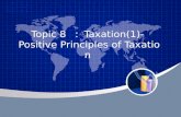 Topic 8 ： Taxation(1)- Positive Principles of Taxation.