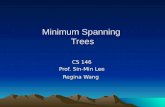 Minimum Spanning Trees CS 146 Prof. Sin-Min Lee Regina Wang.