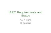 IARC Requirements and Status Oct 5, 2009 R Kephart.