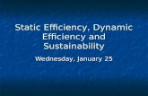 Static Efficiency, Dynamic Efficiency and Sustainability Wednesday, January 25.