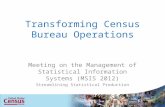 Transforming Census Bureau Operations Meeting on the Management of Statistical Information Systems (MSIS 2012) Streamlining Statistical Production.