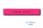 Elbow Joint Dr Rania Gabr. Elbow Join t  Articulation:  Above: Trochlea and capitulum of the humerus  Below: Trochlear notch of ulna and the head of.