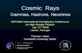 Cosmic Rays Gammas, Hadrons, Neutrinos Thomas Lohse Humboldt University Berlin HEP2005 International Europhysics Conference on High Energy Physics July.