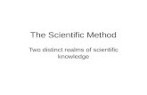 The Scientific Method Two distinct realms of scientific knowledge.