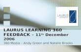 LAURUS LEARNING 360 FEEDBACK – 11 th December 2006 360 Media – Andy Green and Natalie Brooks.