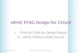 ERHIC FFAG Design for 21GeV I.Final Arc Cells for Design Report II.eRHIC FFAGs in RHIC Tunnel January 27, 2014Stephen Brooks, eRHIC FFAG meeting1.