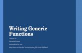 Writing Generic Functions Lecture 20 Hartmut Kaiser hkaiser@cct.lsu.edu