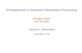 Entanglement in Quantum Information Processing Samuel L. Braunstein University of York 25 April, 2004 Les Houches.
