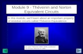 1 Module 9 - Thévenin and Norton Equivalent Circuits In this module, we’ll learn about an important property of resistive circuits called Thévenin Equivalence.