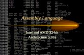Assembly Language Intel and AMD 32-bit Architecture (x86)