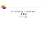Analyzing Functions (4.16) y=f(x) MATLAB. Functional Analysis includes: Plotting and evaluating a function Finding extreme points Finding the roots (zeros.