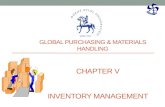 CHAPTER V INVENTORY MANAGEMENT. Outline Inventory Definition and inventory types. Finance and other sides of inventory. Functions of Inventory. Inventory.