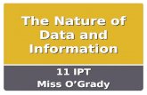 The Nature of Data and Information 11 IPT Miss O’Grady.