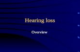 Hearing loss Overview. Not “deafness” Deaf is a total lack of hearing Deafness has connotations of discrimination Word “deaf” frightens people.