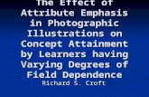 The Effect of Attribute Emphasis in Photographic Illustrations on Concept Attainment by Learners having Varying Degrees of Field Dependence Richard S.