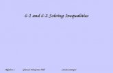 6-1 and 6-2 Solving Inequalities Algebra 1 Glencoe McGraw-HillLinda Stamper.