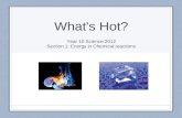 What's Hot? Year 10 Science 2012 Section 1: Energy in Chemical reactions.