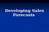 Developing Sales Forecasts. Sales Forecasts Objectives: Objectives: Determining sales force size. Determining sales force size. Designing territories.