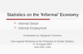 Statistics on the ‘Informal’ Economy  Informal Sector  Informal Employment Presentation by: Margarita F Guerrero Inter-regional Workshop on the Production.