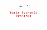 Unit 1 Basic Economic Problems. Our wants are UNLIMITED but resources are LIMITED……… So there is SCARCITY Hence we have to make CHOICES.