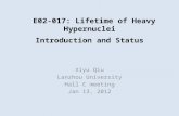 E02-017: Lifetime of Heavy Hypernuclei Introduction and Status Xiyu Qiu Lanzhou University Hall C meeting Jan 13, 2012.