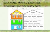 DO NOW: Write 2 Level Two Questions for Chemistry NTK.