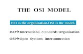 THE OSI MODEL ISO is the organization.OSI is the model. ISO  International Standards Organization OSI  Open Systems Interconnection.
