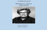 In Memorium Marilyn E. Jacox 1929-2013 Jacox Festschrift J. Phys. Chem. A 104, 343 (2000)