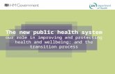 Click to edit Master title style Click to edit Master subtitle style The new public health system our role in improving and protecting health and wellbeing;