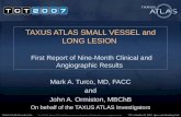 TAXUS ATLAS SV and LL 9mTCT October 22, 2007, 1pm Late Breaking Trial The TAXUS Liberté 2.25 and 38mm stents are limited by US federal law to investigational.