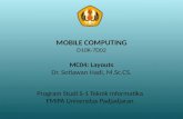 MOBILE COMPUTING D10K-7D02 MC04: Layouts Dr. Setiawan Hadi, M.Sc.CS. Program Studi S-1 Teknik Informatika FMIPA Universitas Padjadjaran.