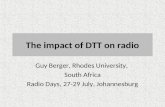 The impact of DTT on radio Guy Berger, Rhodes University, South Africa Radio Days, 27-29 July, Johannesburg.