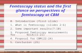 Femtoscopy status and the first glance on perspectives of femtoscopy at CBM 0. Introduction (first slide) 1. What is femtoscopy (slides 2-6) 2. Some important.