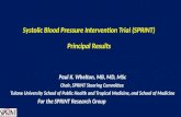 Systolic Blood Pressure Intervention Trial (SPRINT) Principal Results Paul K. Whelton, MB, MD, MSc Chair, SPRINT Steering Committee Tulane University School.