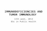 IMMUNODEFICIENCIES AND TUMOR IMMUNOLOGY 14th week, 2014 BSc in Public Health.