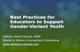 Best Practices for Educators to Support Gender-Variant Youth Kathyrn Kemp Chociej, MSW Weeds to Wishes Counseling & Consulting .