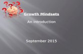 Growth Mindsets An introduction September 2015. Fixed mindset Believes: Intelligence is CARVED IN STONE Intelligent people shouldn’t have to WORK HARD.