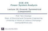 ECE 476 Power System Analysis Lecture 19: Ground, Symmetrical Components Prof. Tom Overbye Dept. of Electrical and Computer Engineering University of Illinois.