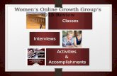 Classes Interviews Activities & Accomplishments Women’s Online Growth Group’s 2015 Review.