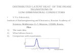 DISTRIBUTED LATENT HEAT OF THE PHASE TRANSITIONS IN LOW-DIMENSIONAL CONDUCTORS V.Ya. Pokrovskii, Institute of Radioengineering and Electronics, Russian.
