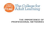 THE IMPORTANCE OF PROFESSIONAL NETWORKS. © The College for Adult Learning, 2014 Networking means using your connections or contacts to stay informed about.