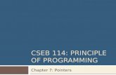 CSEB 114: PRINCIPLE OF PROGRAMMING Chapter 7: Pointers.