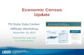 Economic Census Update TN State Data Center Affiliate Workshop November 16, 2015 Presented by: Andy Hait U.S. Census Bureau 1.