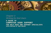 Chapter 3 Writing for End Users A GUIDE TO COMPUTER USER SUPPORT FOR HELP DESK AND SUPPORT SPECIALISTS SIXTH EDITION BY FRED BEISSE.