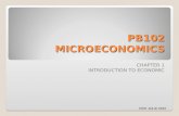 PB102 MICROECONOMICS CHAPTER 1 INTRODUCTION TO ECONOMIC PKB: JULAI 2010.