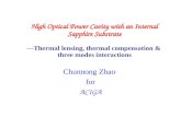 High Optical Power Cavity with an Internal Sapphire Substrate — Thermal lensing, thermal compensation & three modes interactions Chunnong Zhao for ACIGA.