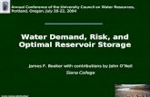 Www.siena.edu/booker Water Demand, Risk, and Optimal Reservoir Storage James F. Booker with contributions by John O’Neil Siena College Annual Conference.