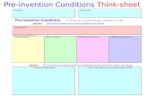 Pre-invention Conditions Think-sheet.